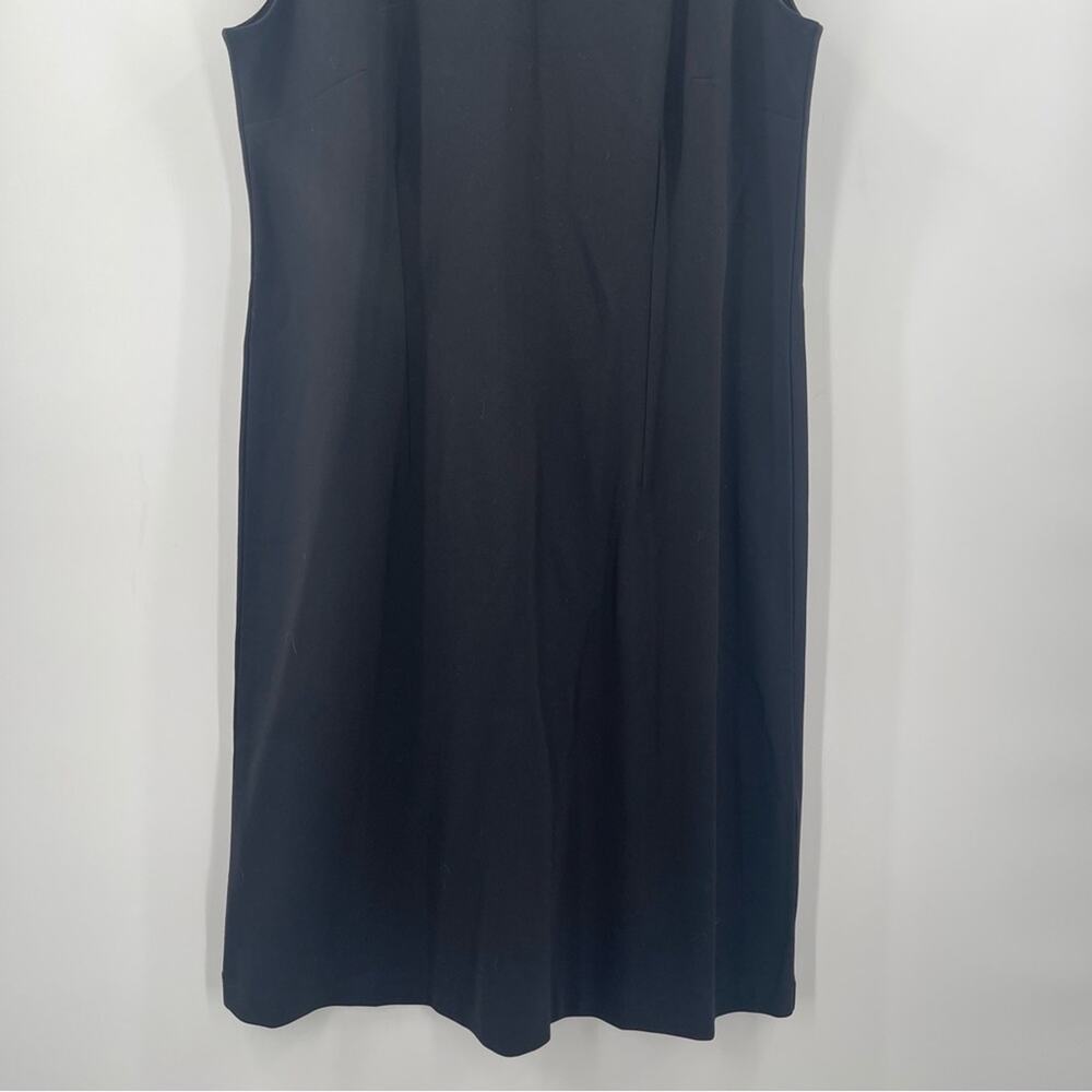 TALBOTS Dress Size 10 Bow Embroidered Cut Out Velvet Ponte Knit A-Line NWT Black - Picture 9 of 12